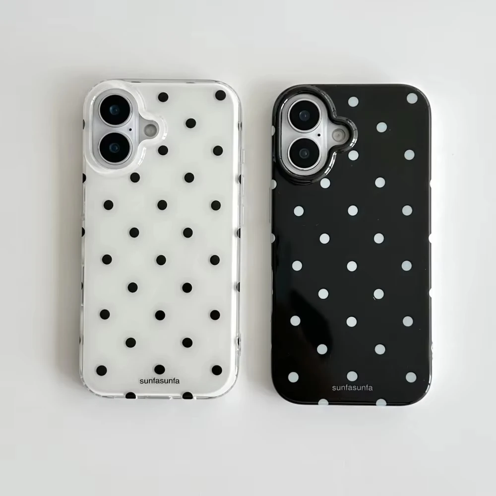 Phone Cases Polka Dot - Минималистичный черно-белый чехол для телефона в