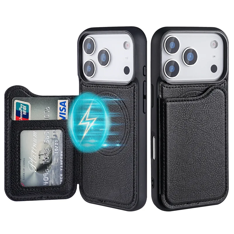 Phone Cases That Hold Cards - Для Magsafe Магнитный флип-кожаный чехол-кошелек с