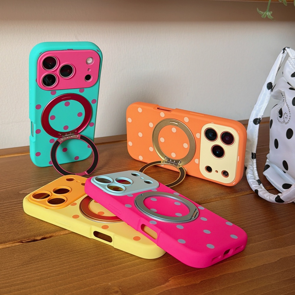 Phone Cases Polka Dot - INS Polka Dot Magnetic 360 °