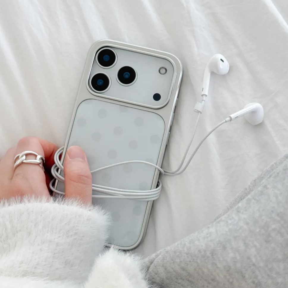 Phone Cases Polka Dot - Корейский минималистичный синий чехол для телефона